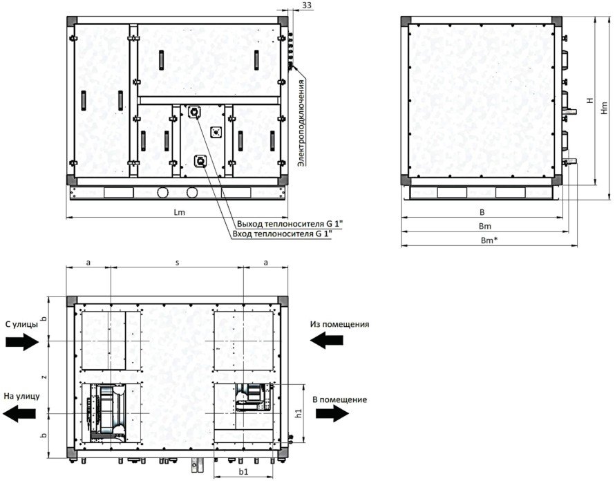 Приточно-вытяжная установка с роторным рекуператором RWN-RR-3700(30m)-ЕС-W-Compact(N)